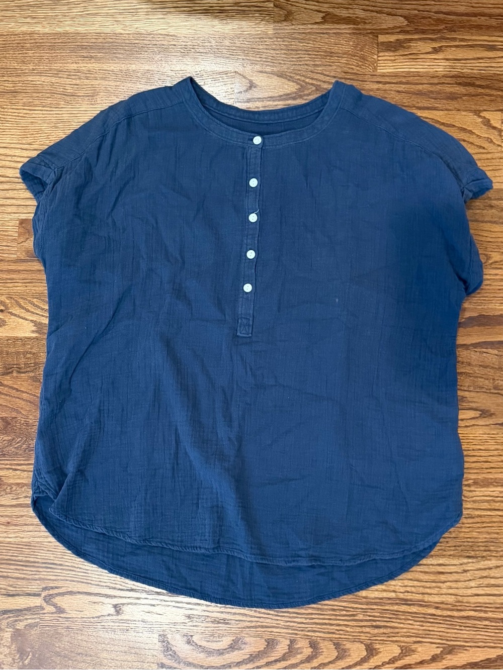Quince Short-Sleeve Henley Top